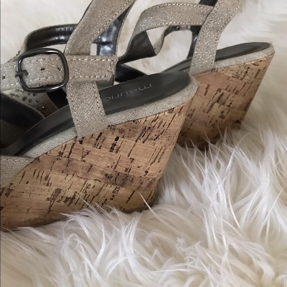 Taupe Studded Wedges - Picture 4 of 4